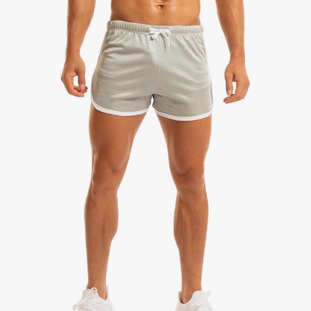 Ouber Men's Fitted Shorts Bodybuilding Workout Gym Running Tight Lifting Shorts